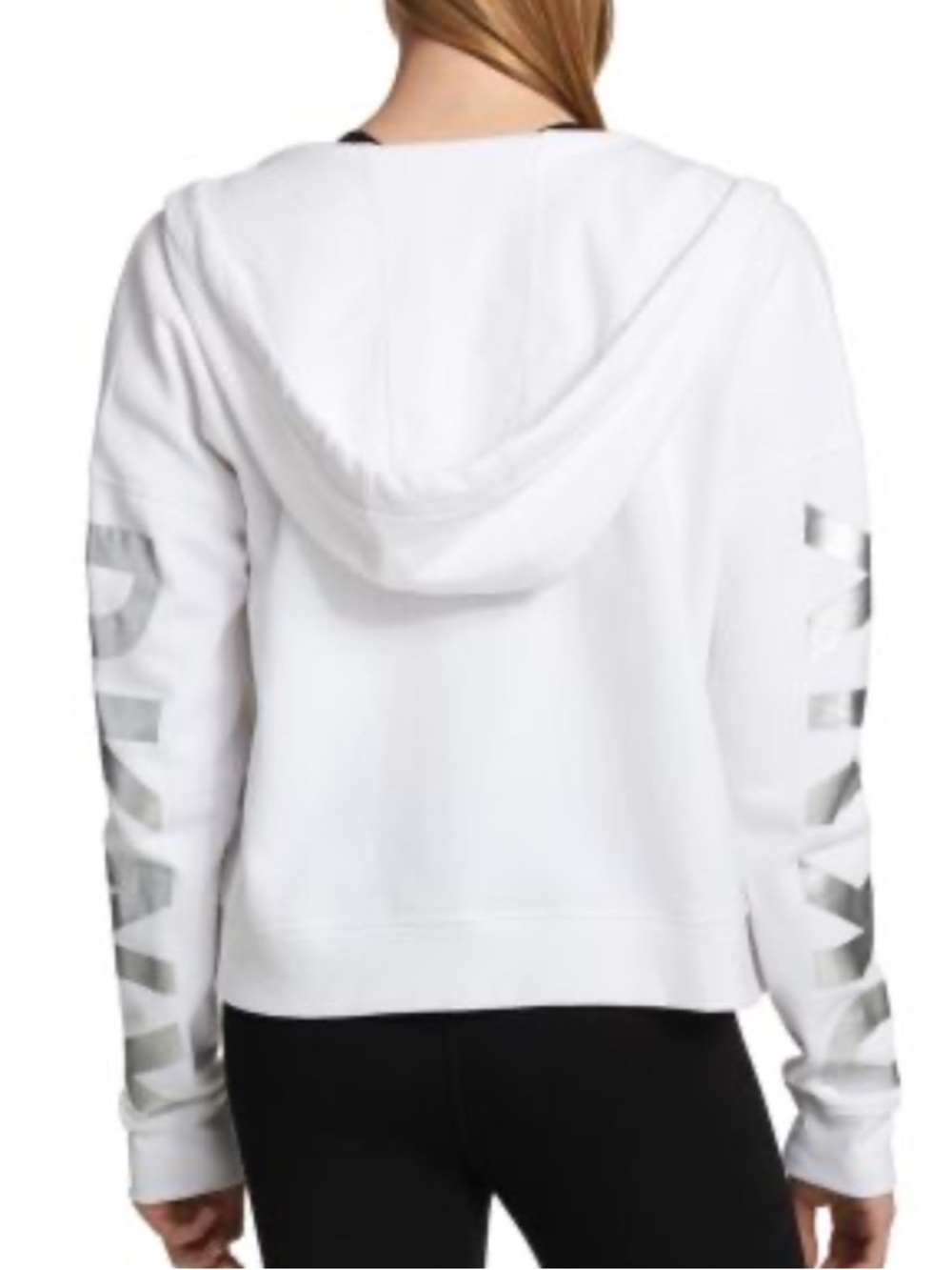 DKNY White and Gold Women's Hoodie Sweater